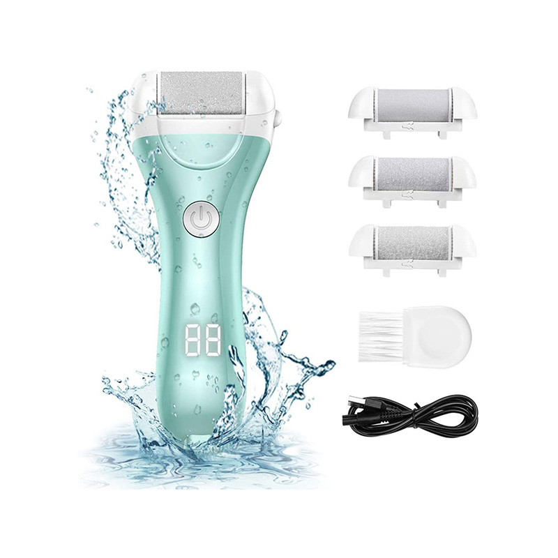 Waterproof Portable Electric Foot Callus Remover with Replaceable Roller Heads