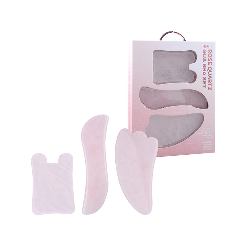 3-Piece Natural Pink Jade Gua Sha Massage Tools Set