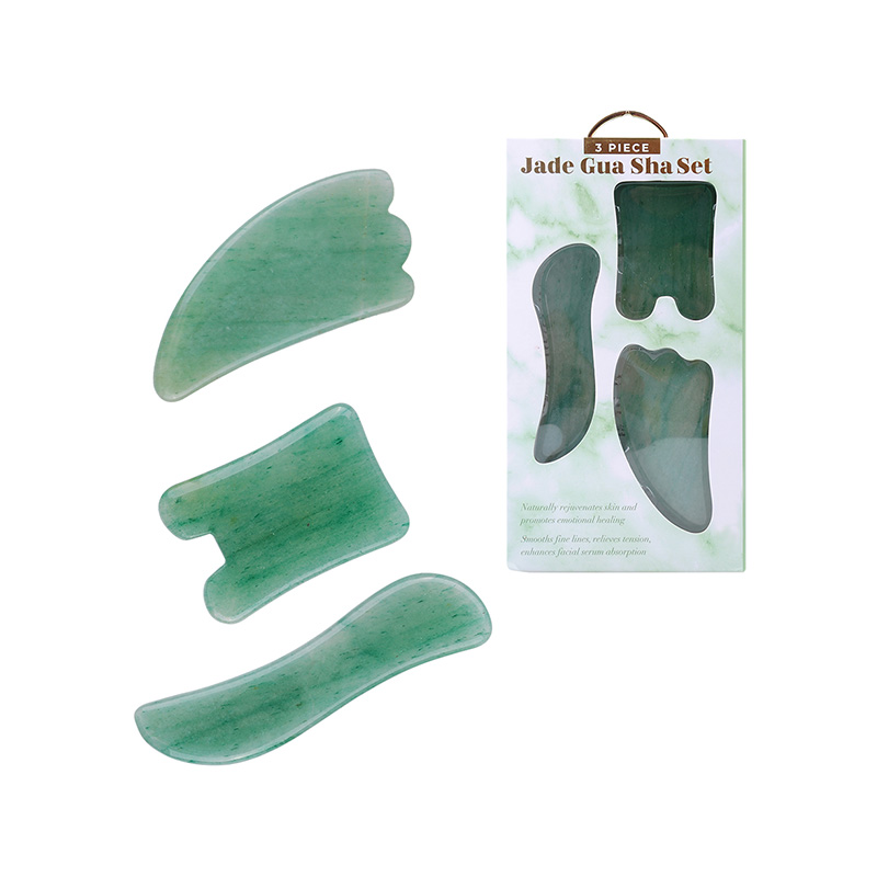 Green Jade Stone Gua Sha Massage Tools Set