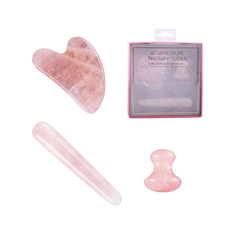 Pink Jade Gua Sha Massage Tool Set