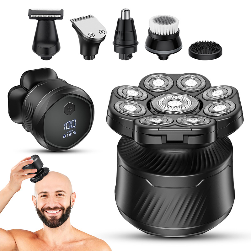 6-in-1 Portable Electric Bald Head Shaver